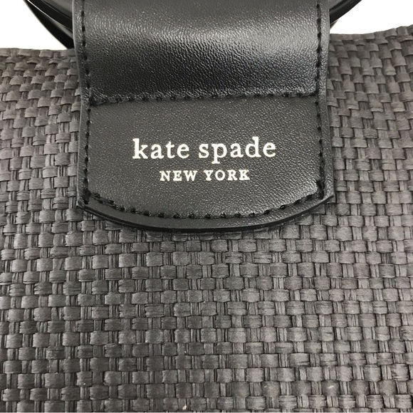 Kate Spade New York Black Woven Tote Beach Bag - Picture 4 of 6